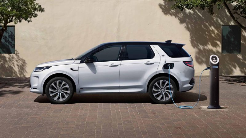 White Discovery Sport Electric Charging
